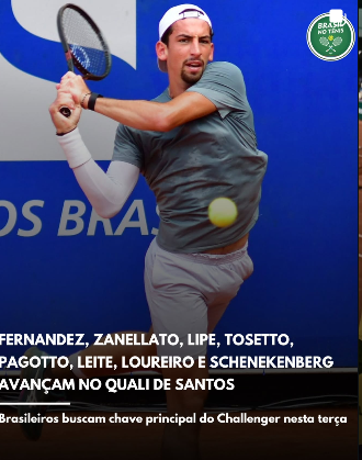 Fernandez, Zanellato, Lipe, Tosetto, Pagotto, Leite, Loureiro e Schenekenberg avançam no quali de Santos
